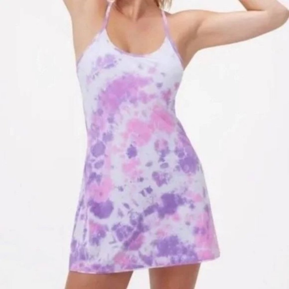 Outdoor Voices Purple Pink Tie Dye Exercise Dress RARE COLOR